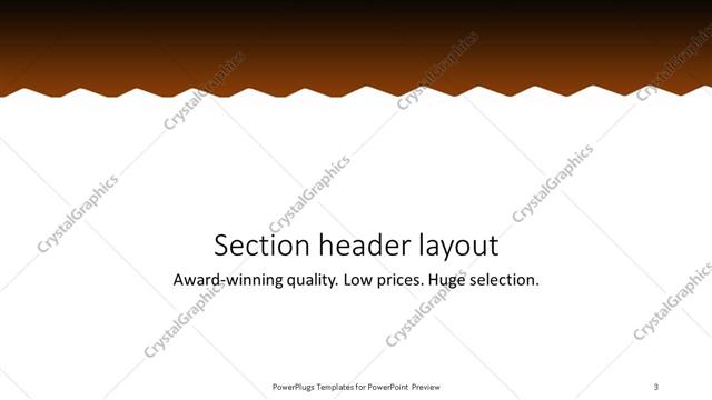 Section Header presentation slide layout
