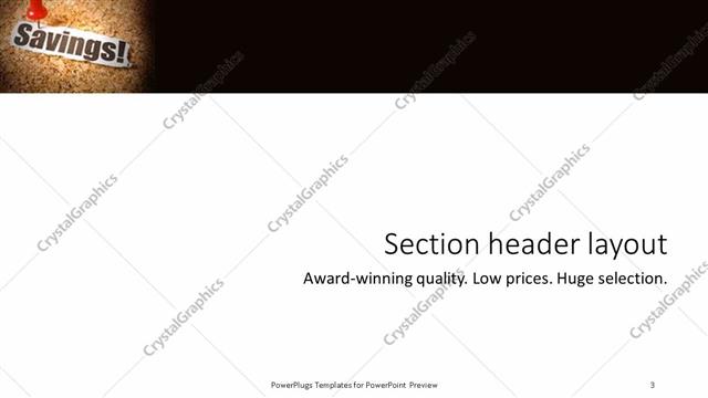 Section Header presentation slide layout