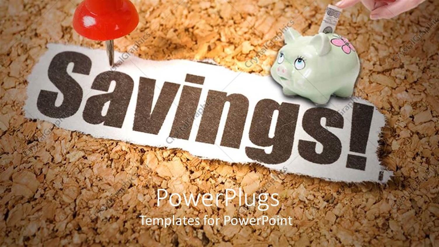 Featuring a Piggy Bank with the Word Savings Underneath