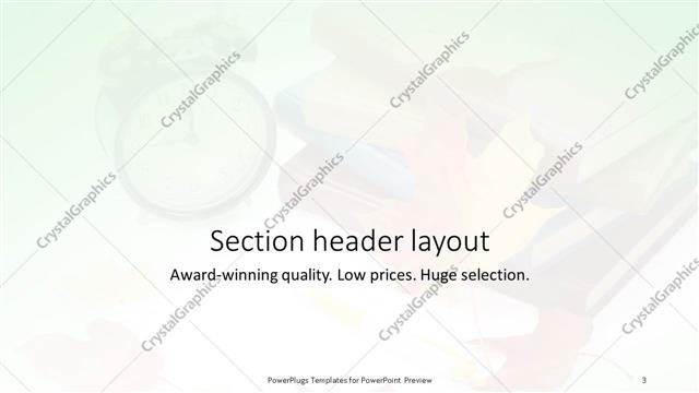Section Header presentation slide layout