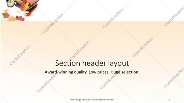 Section Header presentation slide layout
