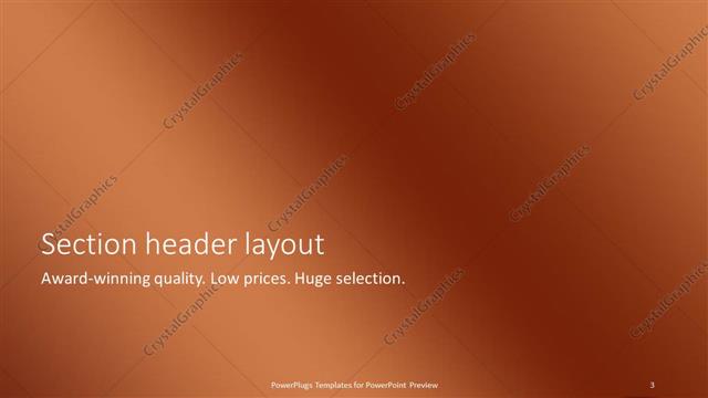 Section Header presentation slide layout