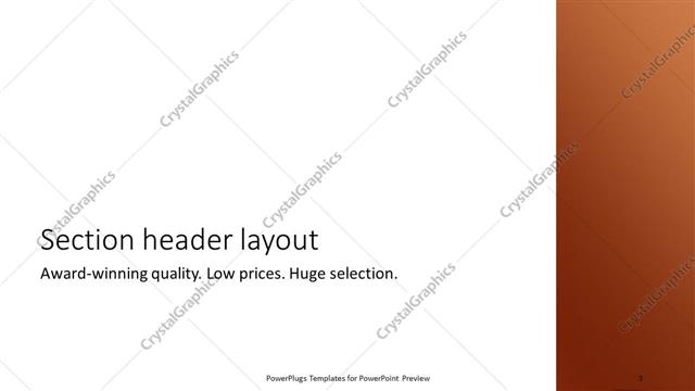 Section Header presentation slide layout