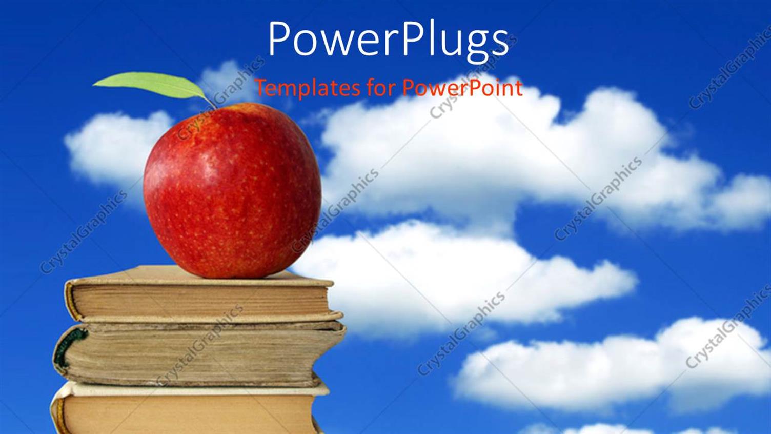 Featuring a Pile of Five Books with a Red Apple on it