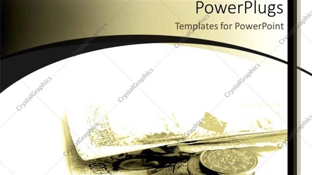  Presentation with bills - Pile of gold coins beside stacks of dollar bills