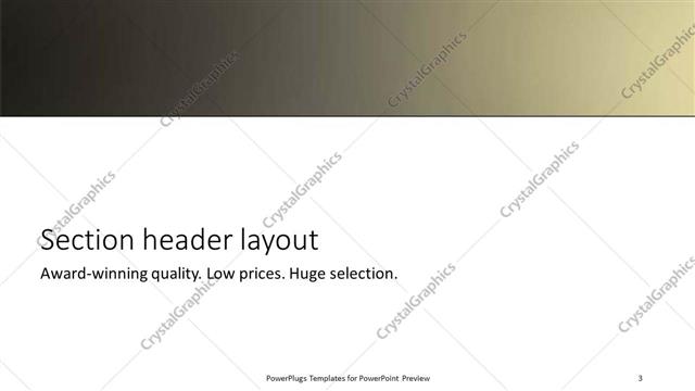 Section Header presentation slide layout