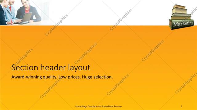 Section Header presentation slide layout