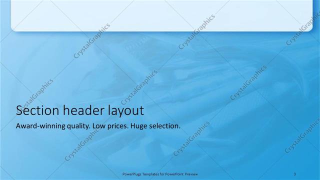 Section Header presentation slide layout
