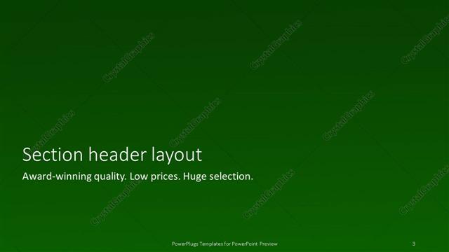Section Header presentation slide layout