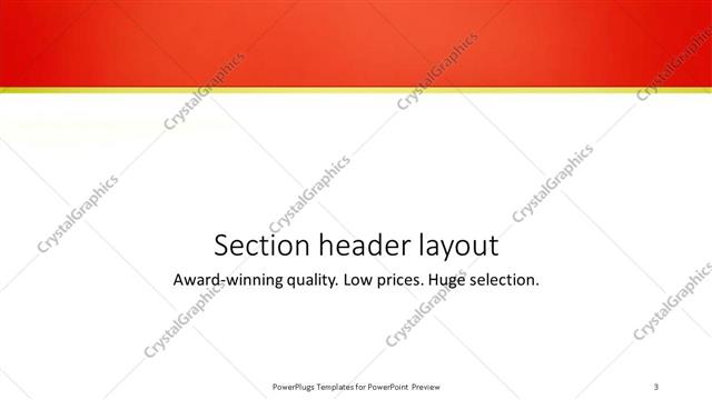 Section Header presentation slide layout