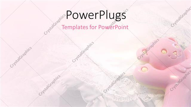  Presentation with toy - A pink plastic toy on a shinning white surface