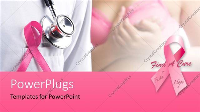  Presentation with breast cancer - Pink ribbons depiction breast cancer awareness with a stethoscope