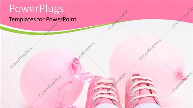  Presentation with newborn - Pink shoes and balloons for a newborn girl