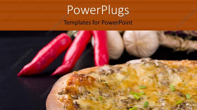  Presentation with garlic - Pizza and dried decoration with red chilies and garlic