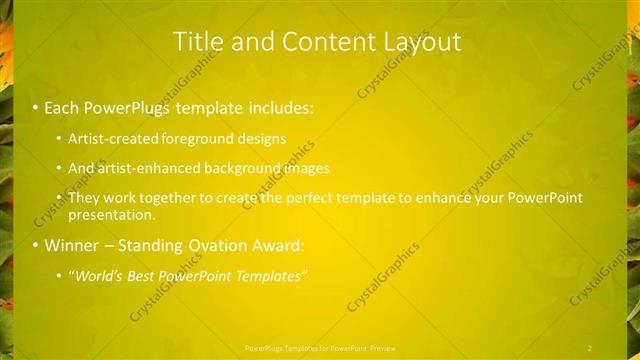 Title and Content presentation slide layout