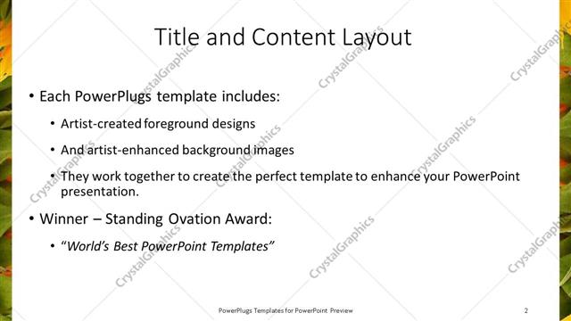 Title and Content presentation slide layout