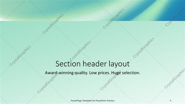 Section Header presentation slide layout