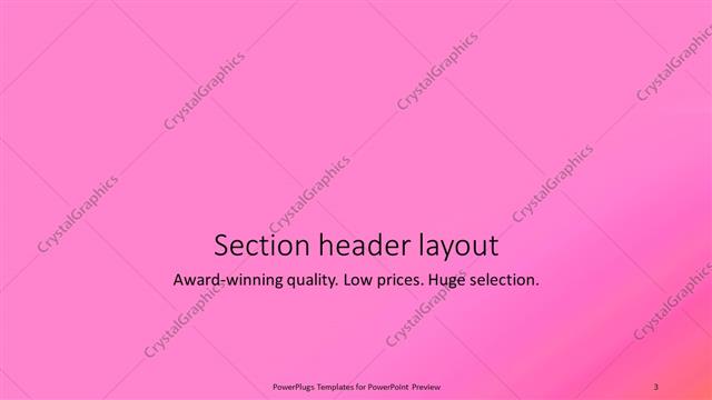 Section Header presentation slide layout