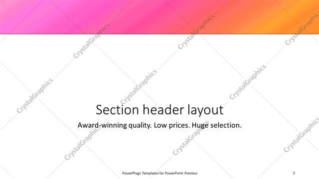 Section Header presentation slide layout