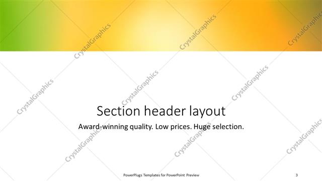 Section Header presentation slide layout