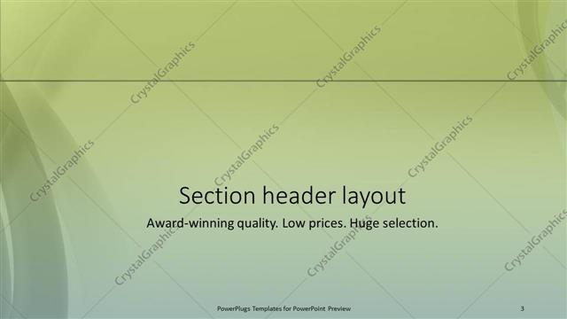 Section Header presentation slide layout