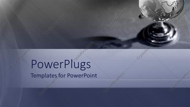  Presentation with stand - Plain ash colored background with an earth globe on a stand