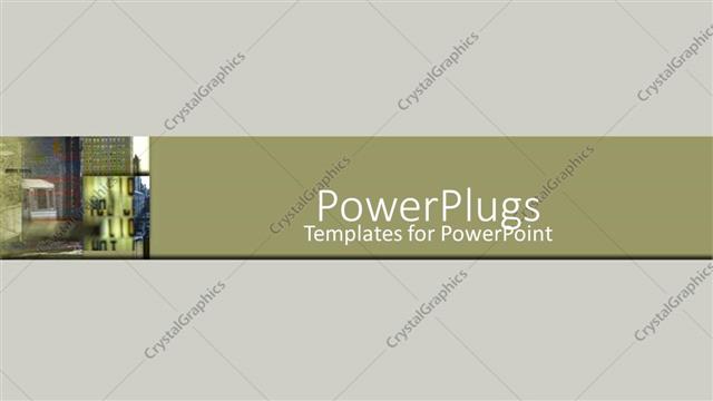  Presentation with urban - A plain ash colored background with a middle olive strip