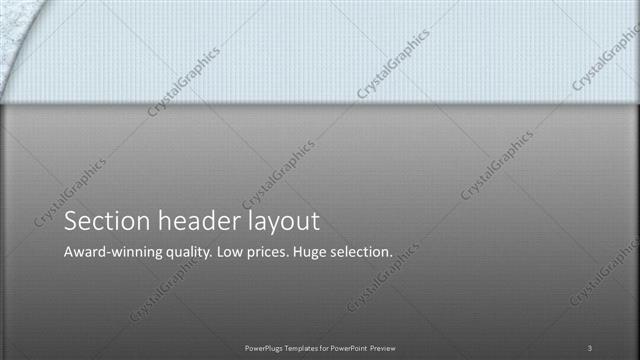 Section Header presentation slide layout