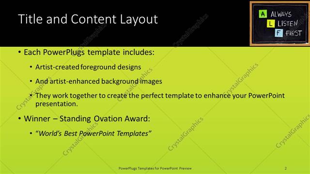 Title and Content presentation slide layout