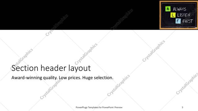 Section Header presentation slide layout