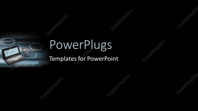  Presentation with laptop - A plain black colored background with a laptop and a phone