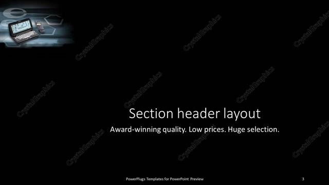 Section Header presentation slide layout
