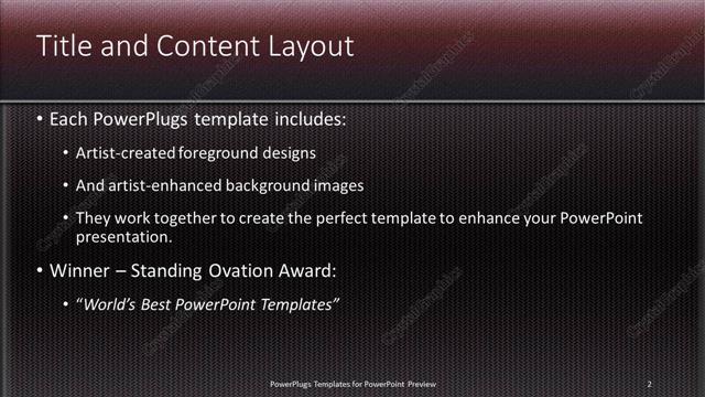 Title and Content presentation slide layout