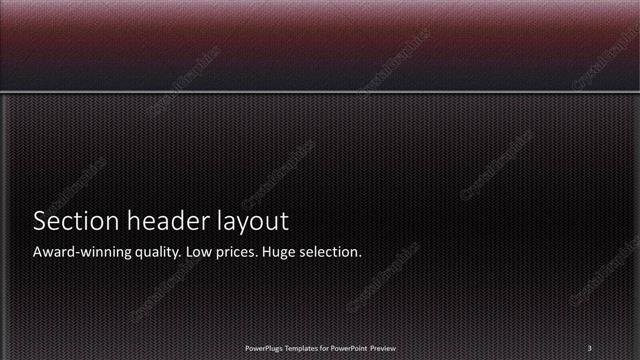 Section Header presentation slide layout