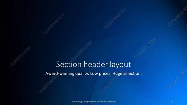 Section Header presentation slide layout