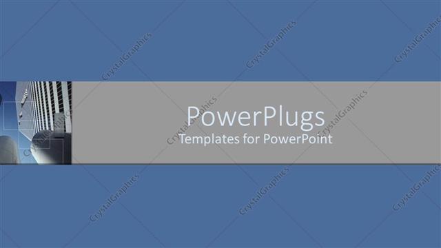  Presentation with blue plain - A plain blue background with an ash strip in the middle