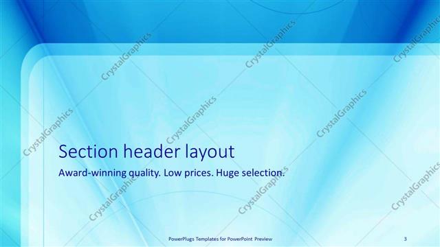 Section Header presentation slide layout