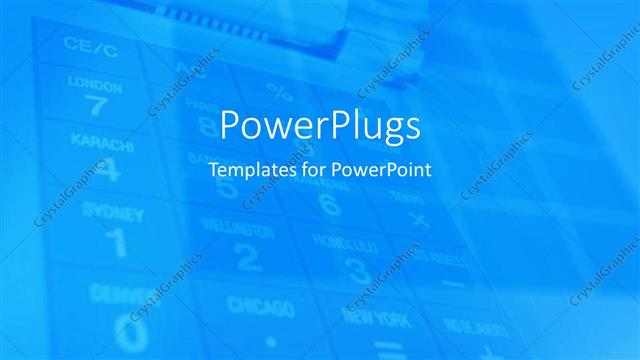  Presentation with faint - A plain blue background tile with a faint key board
