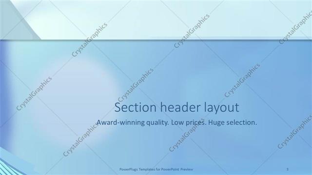 Section Header presentation slide layout