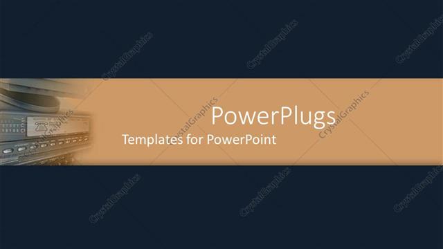  Presentation with plain blue - A plain blue colored background and a middle brown strip
