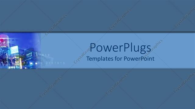  Presentation with plain blue - A plain blue colored background with a middle strip