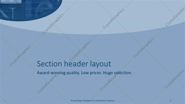 Section Header presentation slide layout