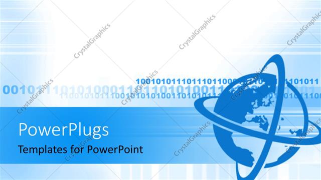  Presentation with blue plain - A plain blue and white display tile with a blue globe