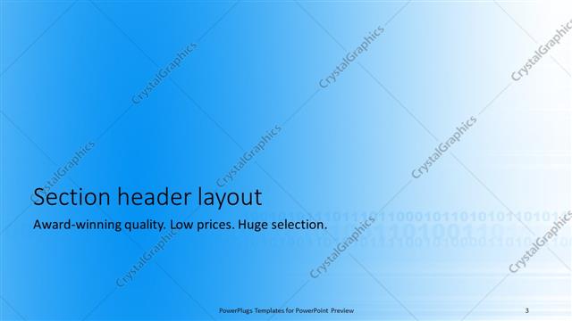 Section Header presentation slide layout