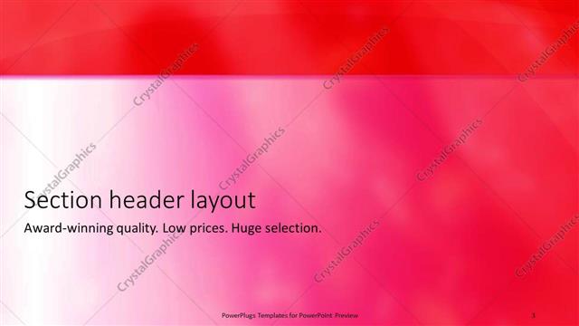 Section Header presentation slide layout