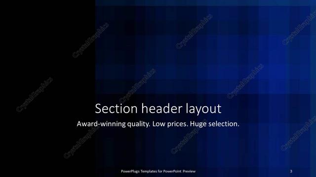 Section Header presentation slide layout