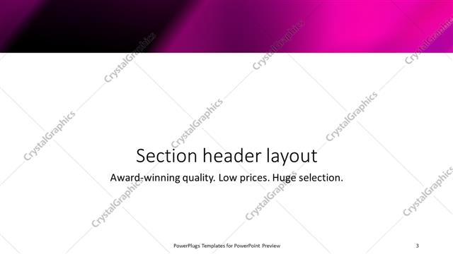Section Header presentation slide layout