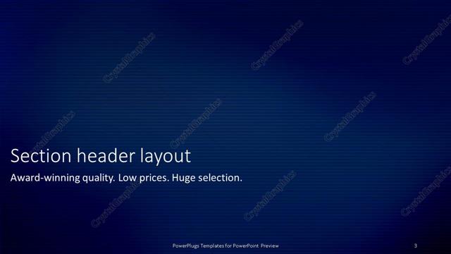 Section Header presentation slide layout