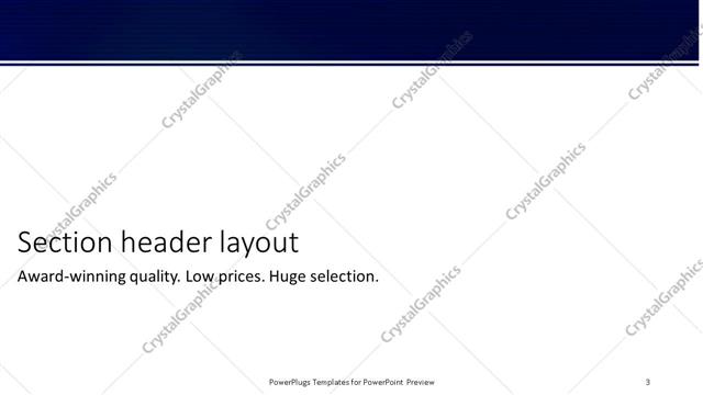 Section Header presentation slide layout