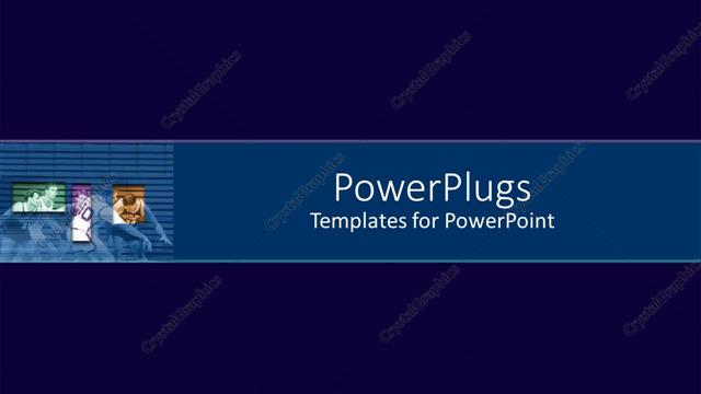  Presentation with deep blue - A plain deep blue background with a middle light blue strip